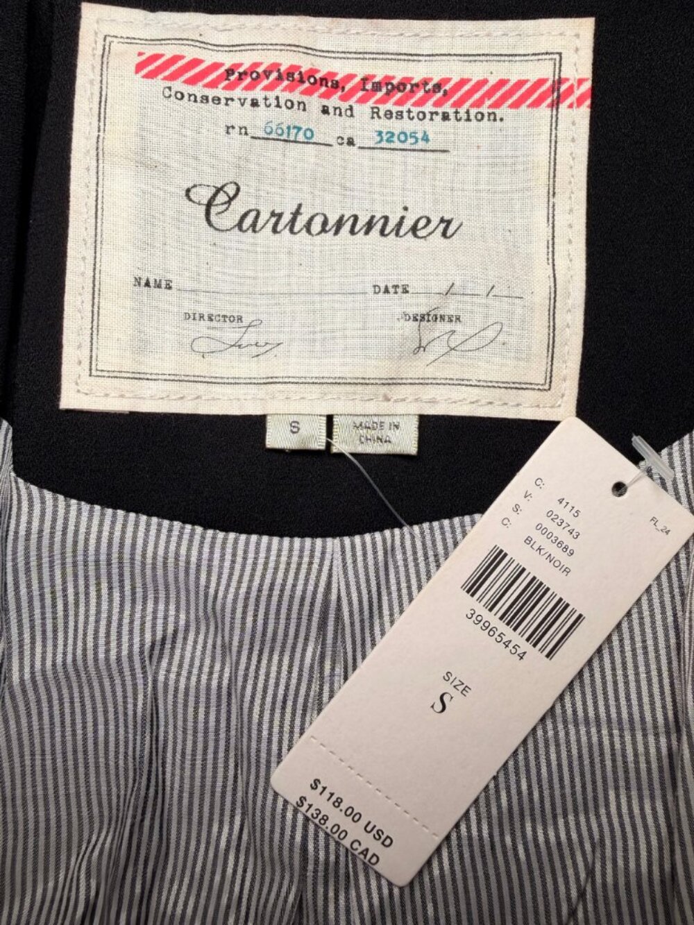 Anthropologie Cartonnier Open Front Cascade Blazer Jacket Black S - Picture 3 of 3